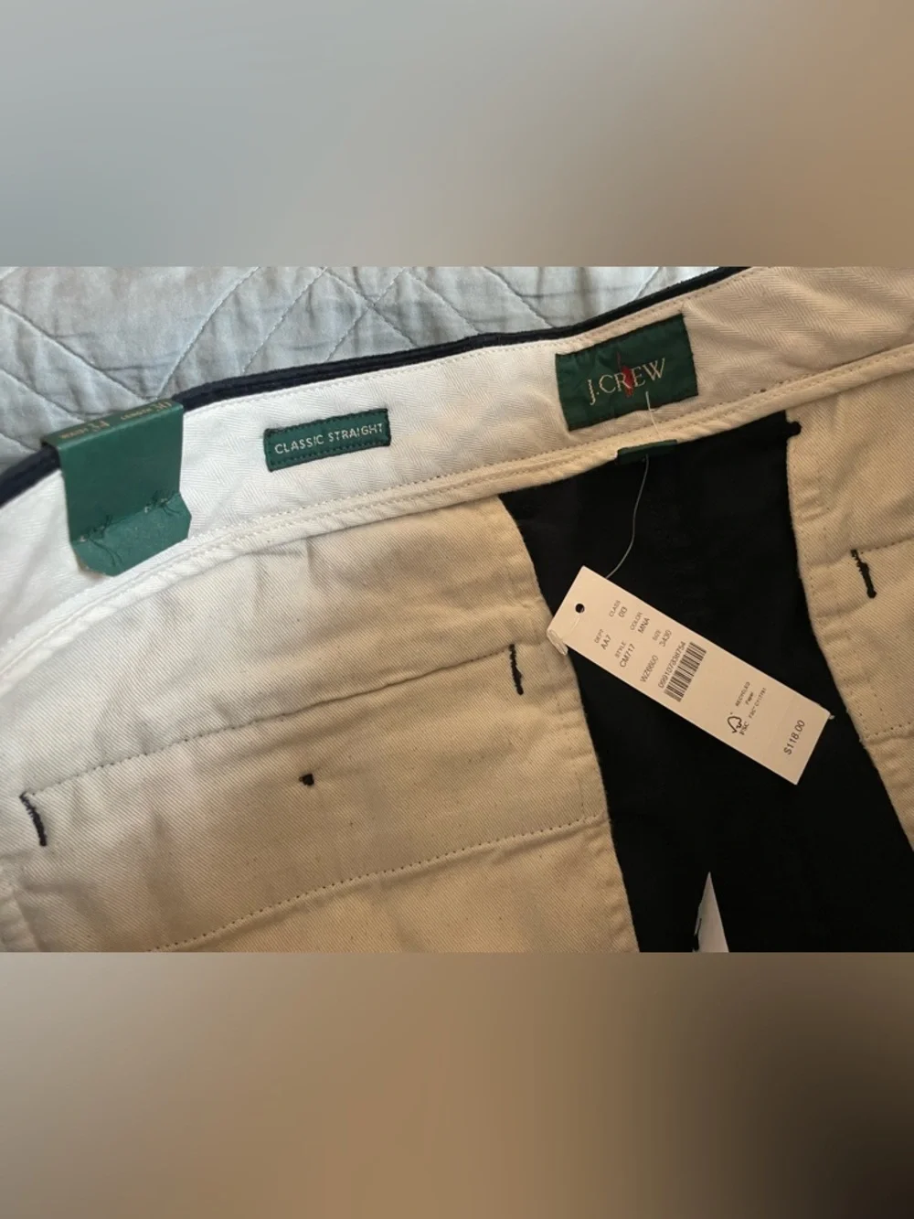 J.‎ Crew Broken-in Straight pant stretch corduroy in Midnight Navy 34 NWT CM717